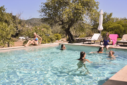 Sacred pause - pool time at Yoga and Deep Transformation Retreat Mallorca